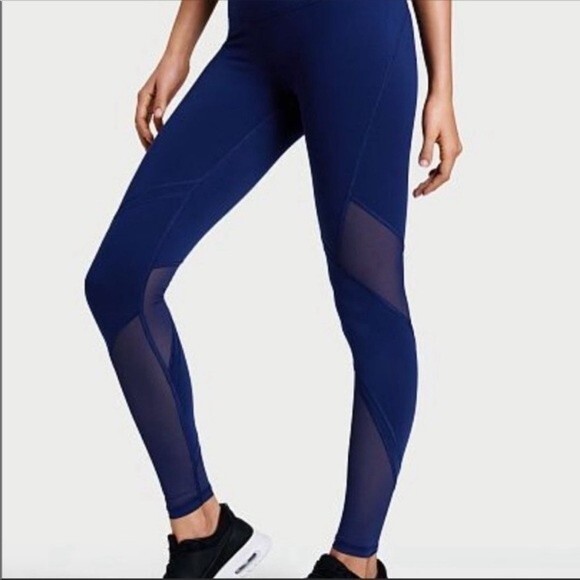 Victoria’s Secret Sport Knockout blue mesh cut out leggings women’s size XS - Picture 1 of 4